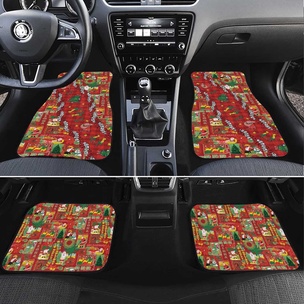 Mele Kalikimaka Pakalana Pikake Lei Car Mats Hawaiian Rodeo Paniolo Omaomao Palaka LT9 Set 4pcs Green - Polynesian Pride