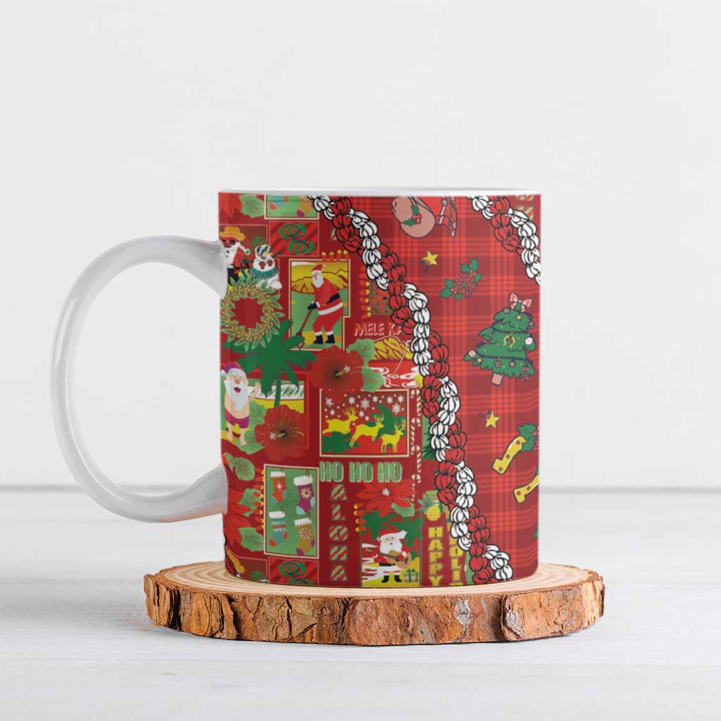 Mele Kalikimaka Pakalana Pikake Lei Ceramic Mug Hawaiian Rodeo Paniolo Omaomao Palaka LT9 Green - Polynesian Pride