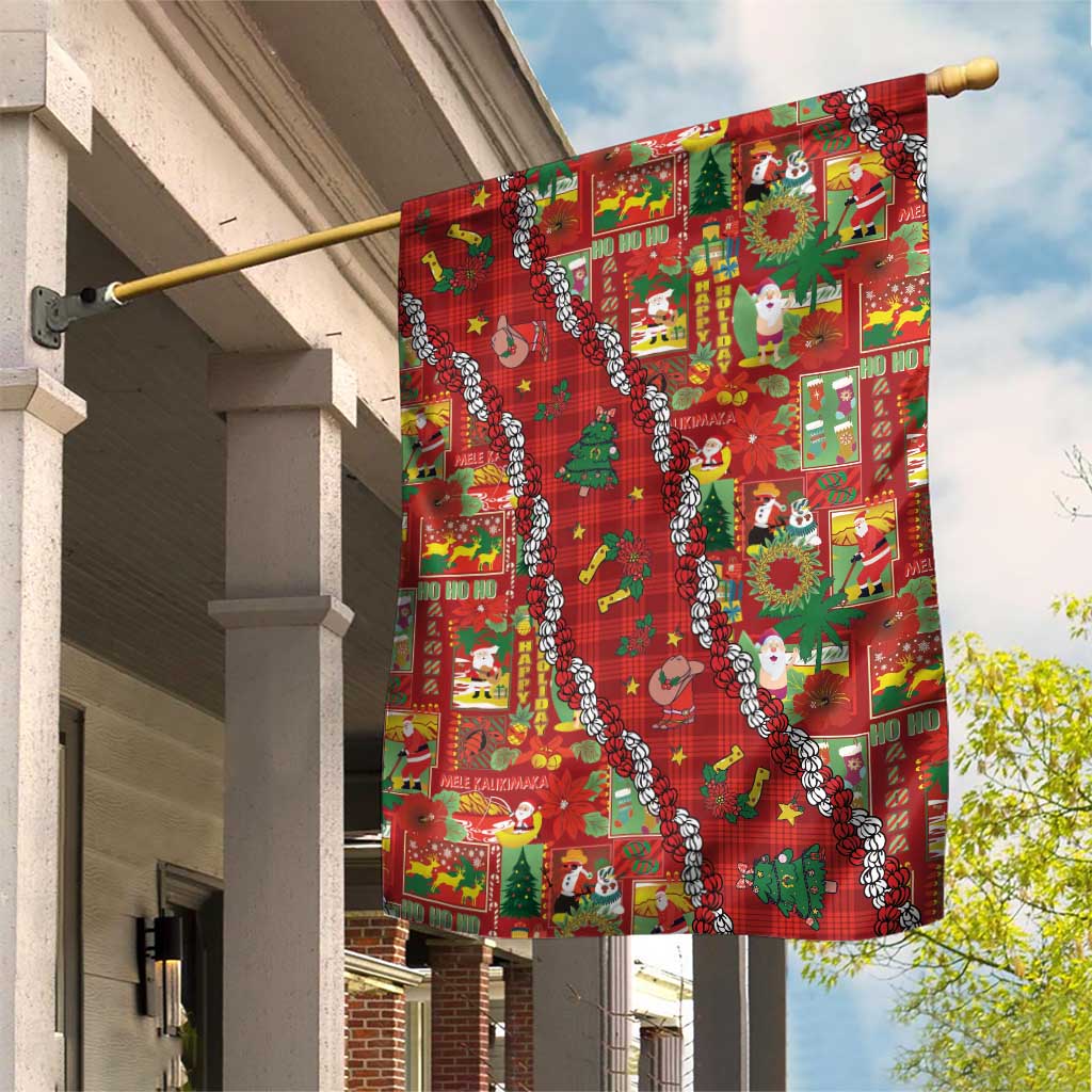 Mele Kalikimaka Pakalana Pikake Lei Garden Flag Hawaiian Rodeo Paniolo Omaomao Palaka LT9 House Flag Green - Polynesian Pride