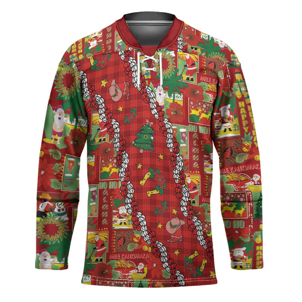Mele Kalikimaka Pakalana Pikake Lei Hockey Jersey Hawaiian Rodeo Paniolo Omaomao Palaka LT9 Unisex Green - Polynesian Pride