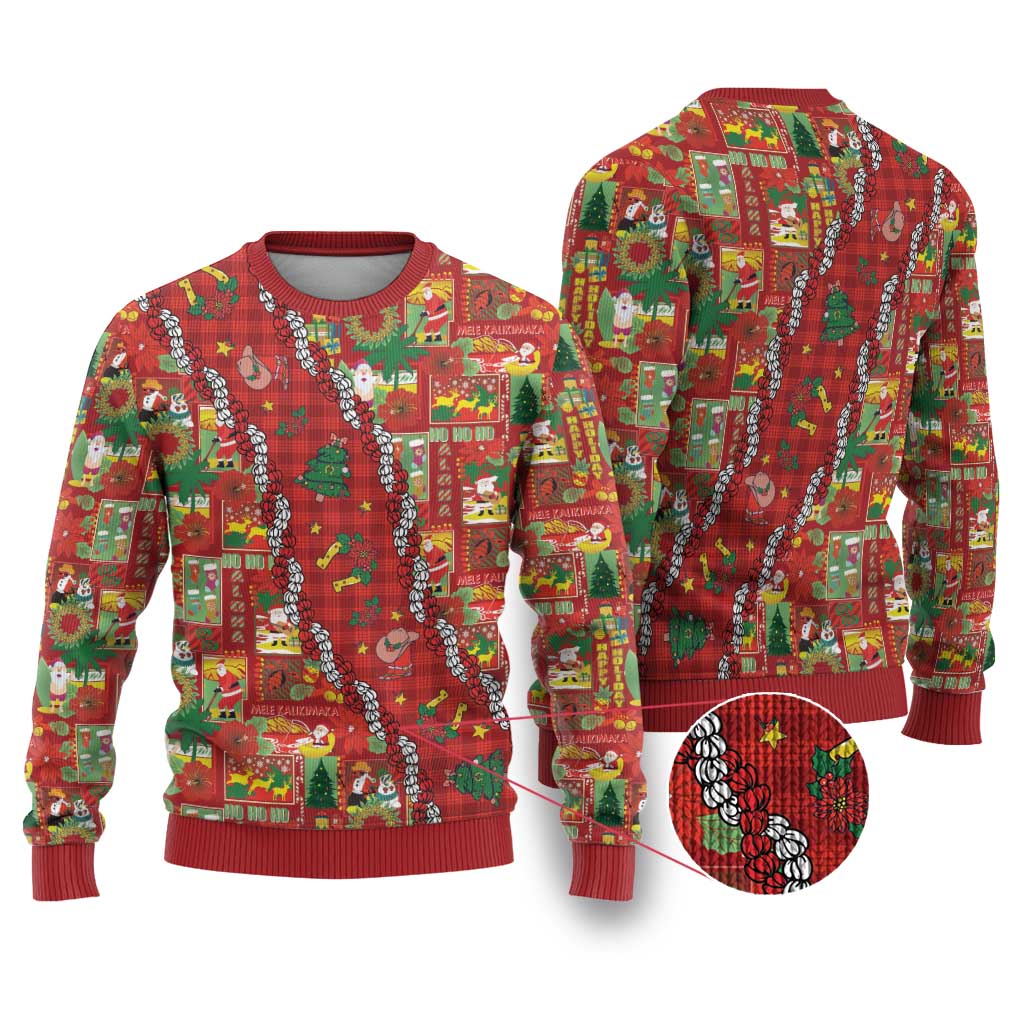 Mele Kalikimaka Pakalana Pikake Lei Ugly Christmas Sweater Hawaiian Rodeo Paniolo Omaomao Palaka LT9 Green - Polynesian Pride