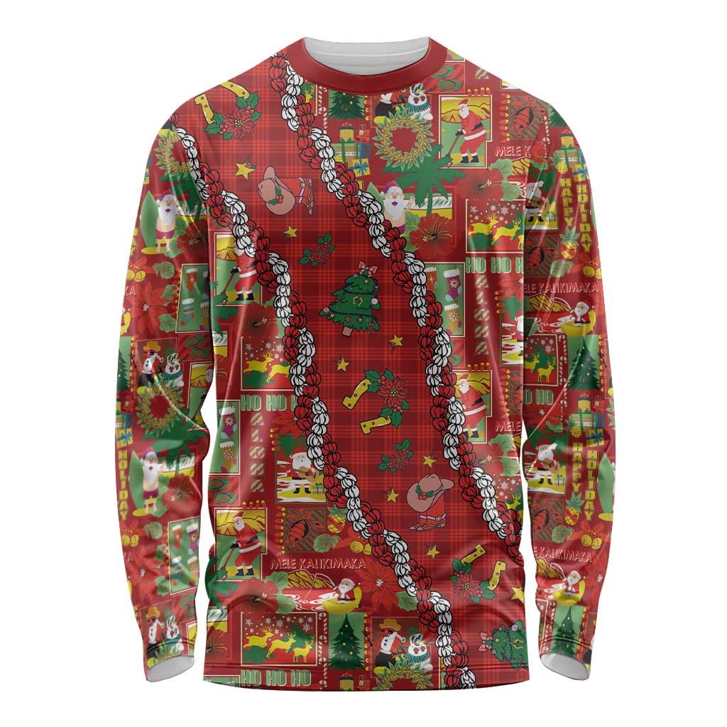 Mele Kalikimaka Pakalana Pikake Lei Long Sleeve Shirt Hawaiian Rodeo Paniolo Omaomao Palaka LT9 Unisex Green - Polynesian Pride