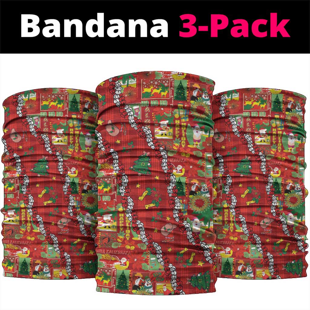 Mele Kalikimaka Pakalana Pikake Lei Neck Gaiter Hawaiian Rodeo Paniolo Omaomao Palaka LT9 package One Size: 25*50cm Green - Polynesian Pride