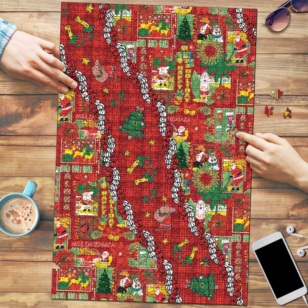 Mele Kalikimaka Pakalana Pikake Lei Puzzle Hawaiian Rodeo Paniolo Omaomao Palaka LT9 Green - Polynesian Pride