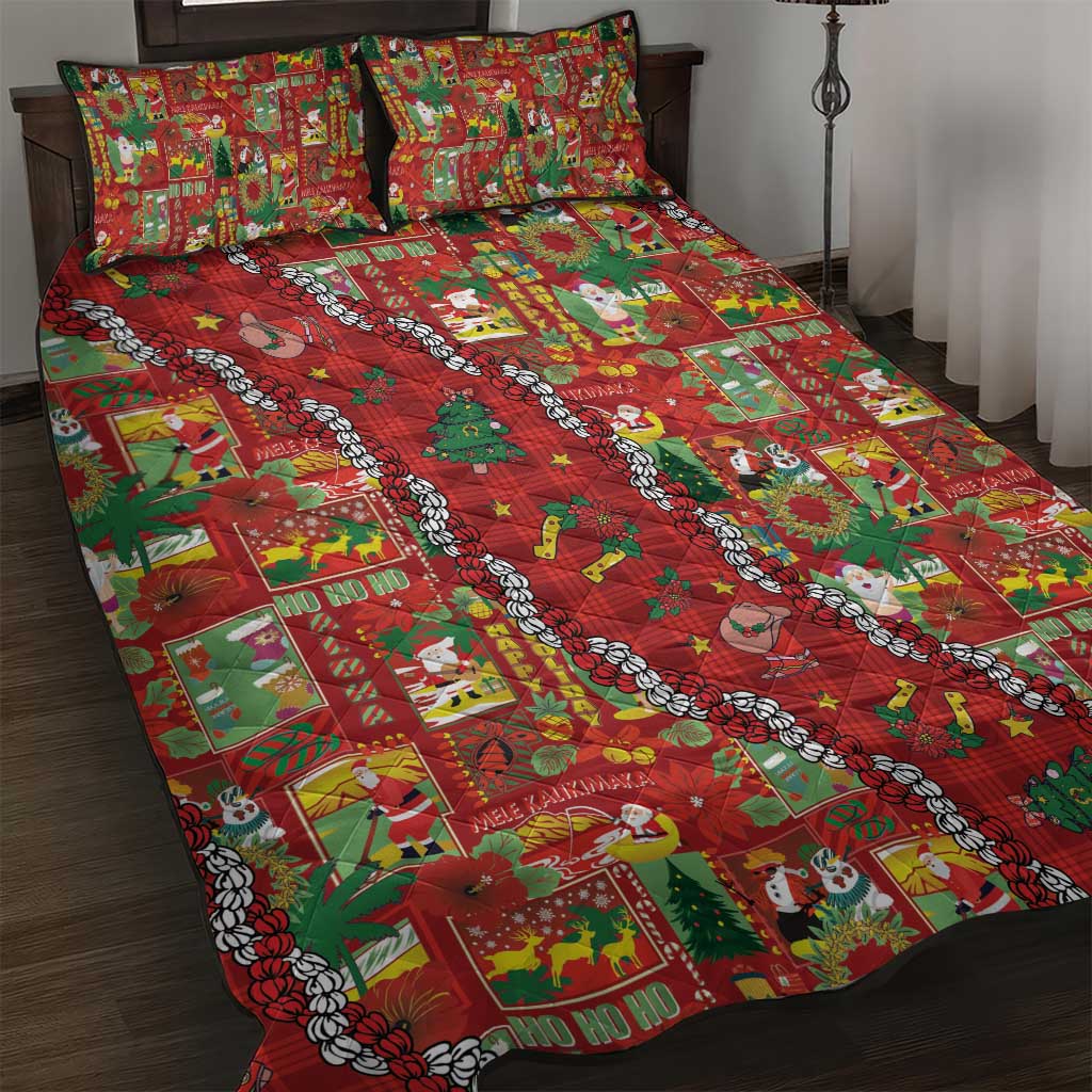 Mele Kalikimaka Pakalana Pikake Lei Quilt Bed Set Hawaiian Rodeo Paniolo Omaomao Palaka LT9 Green - Polynesian Pride