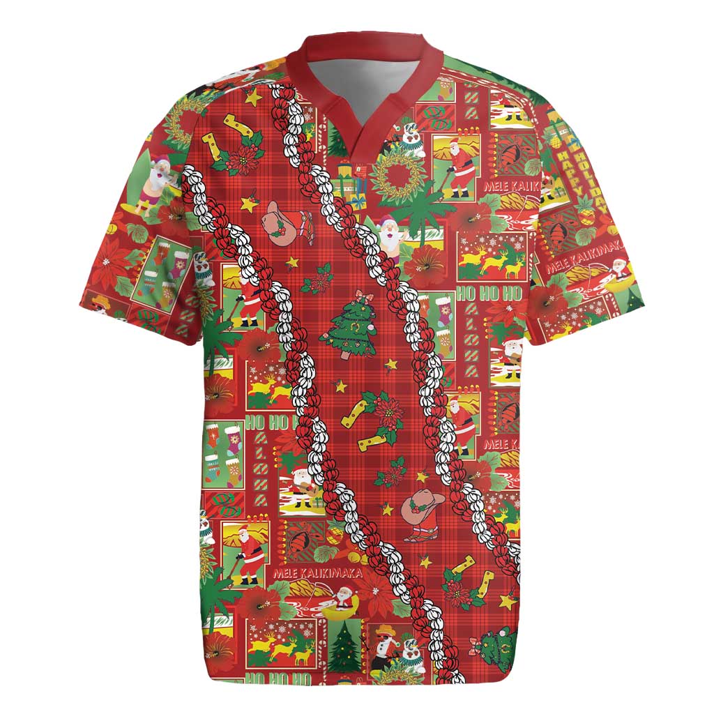 Mele Kalikimaka Pakalana Pikake Lei Rugby Jersey Hawaiian Rodeo Paniolo Omaomao Palaka LT9 Green - Polynesian Pride