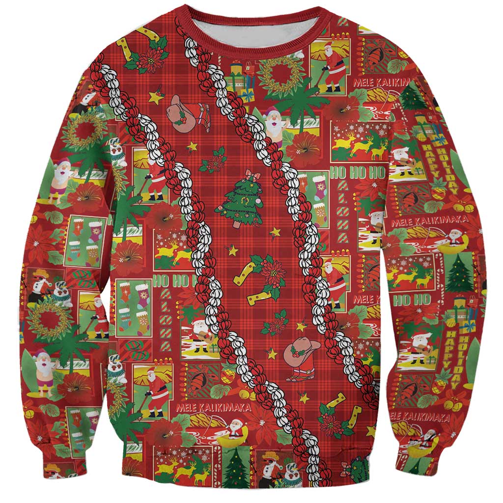 Mele Kalikimaka Pakalana Pikake Lei Sweatshirt Hawaiian Rodeo Paniolo Omaomao Palaka LT9 Unisex Green - Polynesian Pride