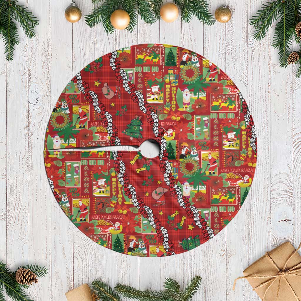 Mele Kalikimaka Pakalana Pikake Lei Tree Skirt Hawaiian Rodeo Paniolo Omaomao Palaka LT9 Casual Green - Polynesian Pride