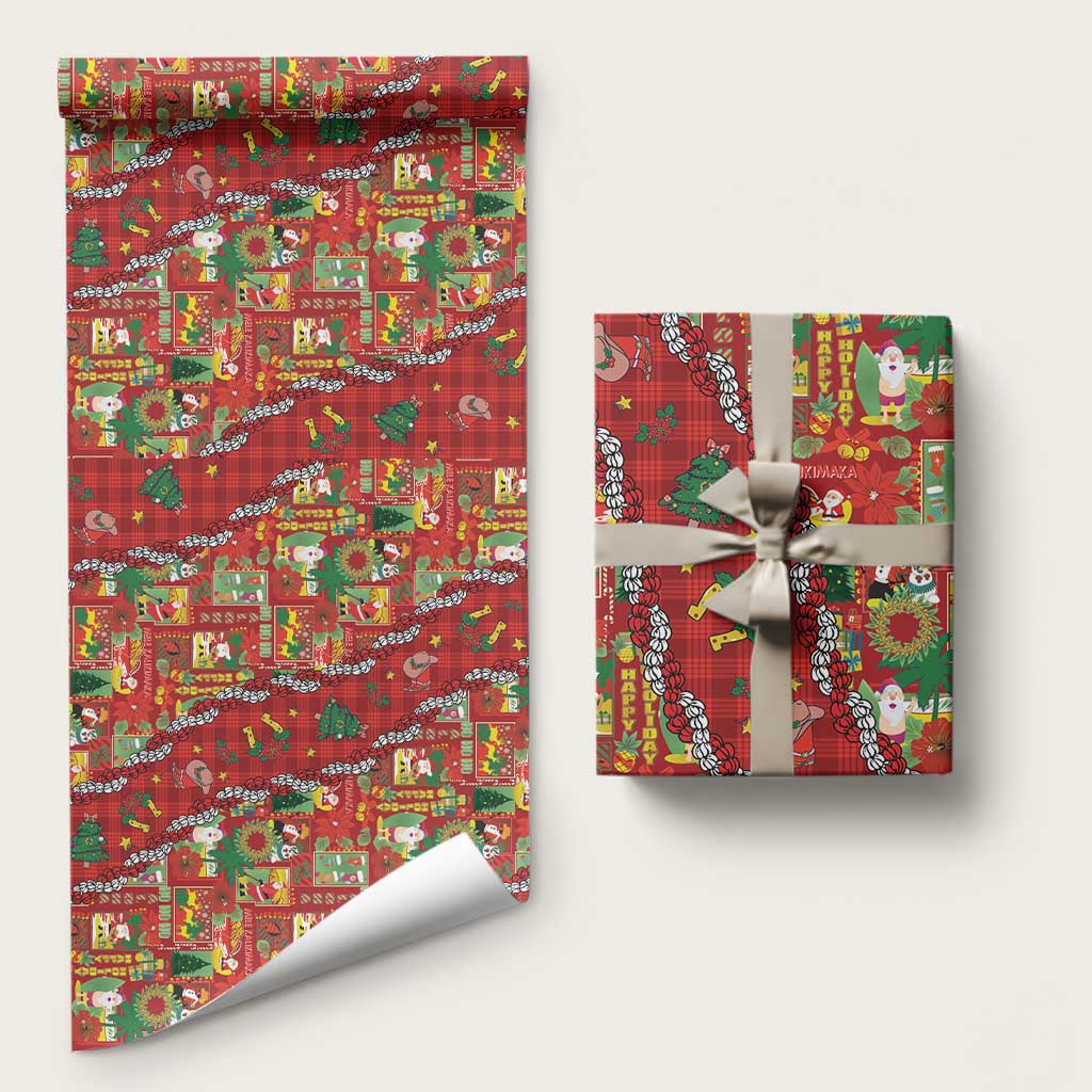 Mele Kalikimaka Pakalana Pikake Lei Wrapping Paper Hawaiian Rodeo Paniolo Omaomao Palaka LT9 58" × 23" Green - Polynesian Pride