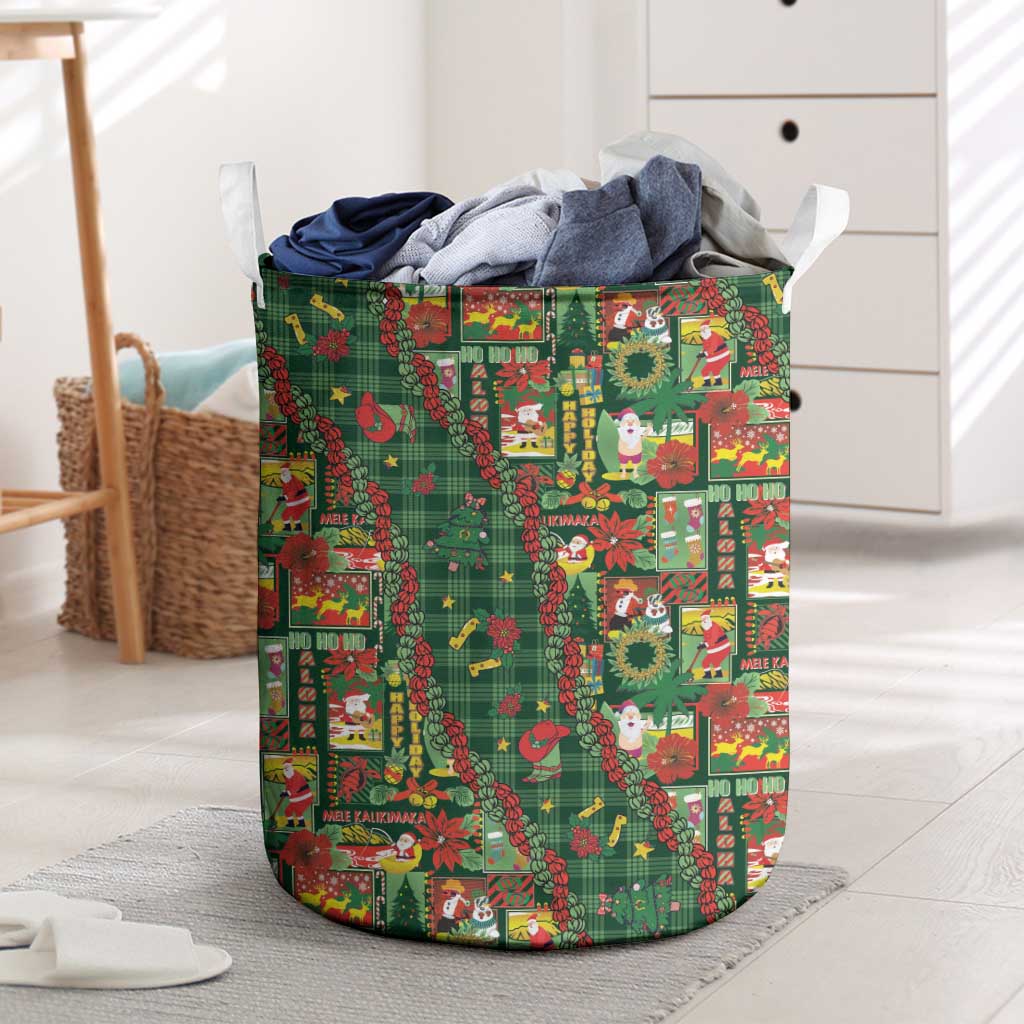 Mele Kalikimaka Pakalana Pikake Lei Laundry Basket Hawaiian Rodeo Paniolo Ulaula Palaka LT9 Red - Polynesian Pride