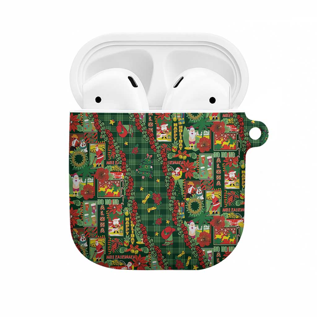 Mele Kalikimaka Pakalana Pikake Lei AirPods Case Hawaiian Rodeo Paniolo Ulaula Palaka LT9 Red - Polynesian Pride