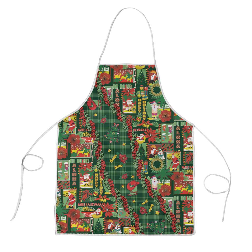 Mele Kalikimaka Pakalana Pikake Lei Apron Hawaiian Rodeo Paniolo Ulaula Palaka LT9 Red - Polynesian Pride