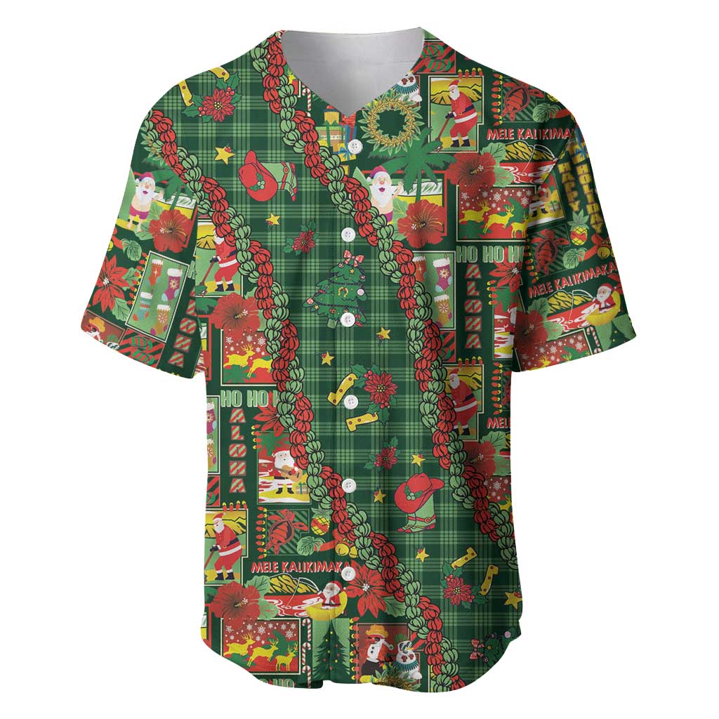 Mele Kalikimaka Pakalana Pikake Lei Baseball Jersey Hawaiian Rodeo Paniolo Ulaula Palaka LT9 Red - Polynesian Pride