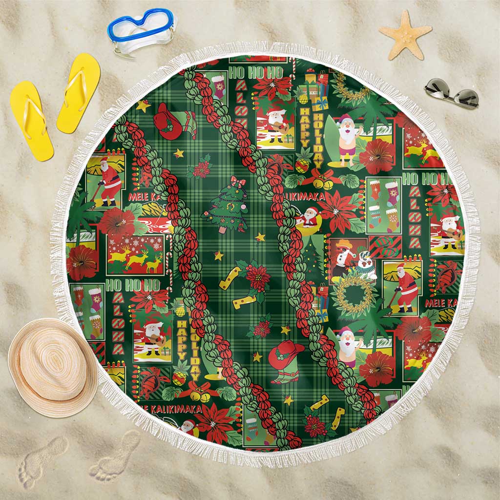 Mele Kalikimaka Pakalana Pikake Lei Beach Blanket Hawaiian Rodeo Paniolo Ulaula Palaka LT9 One Size 150cm Red - Polynesian Pride