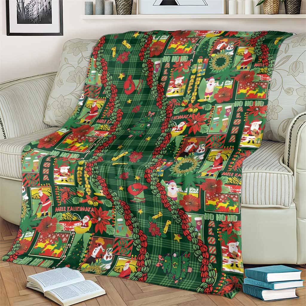 Mele Kalikimaka Pakalana Pikake Lei Blanket Hawaiian Rodeo Paniolo Ulaula Palaka LT9 - Polynesian Pride