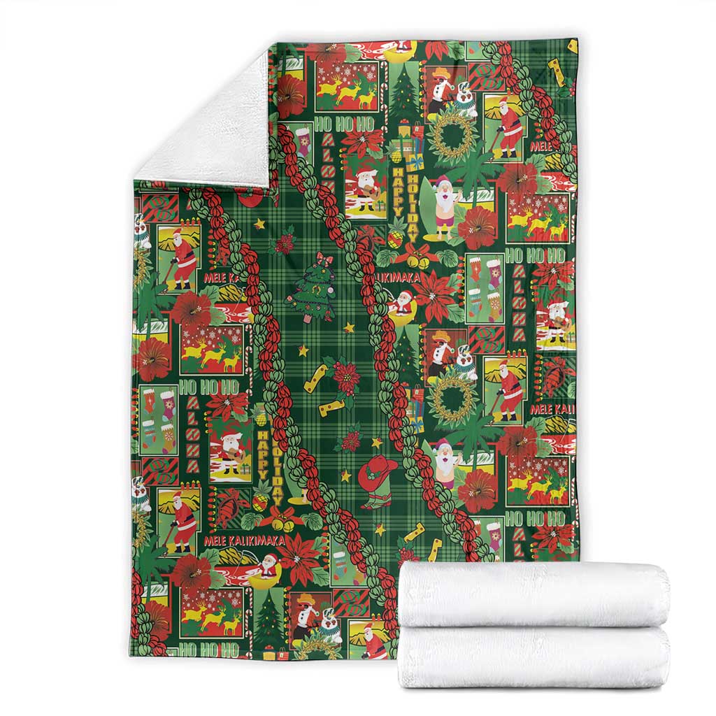 Mele Kalikimaka Pakalana Pikake Lei Blanket Hawaiian Rodeo Paniolo Ulaula Palaka LT9 - Polynesian Pride