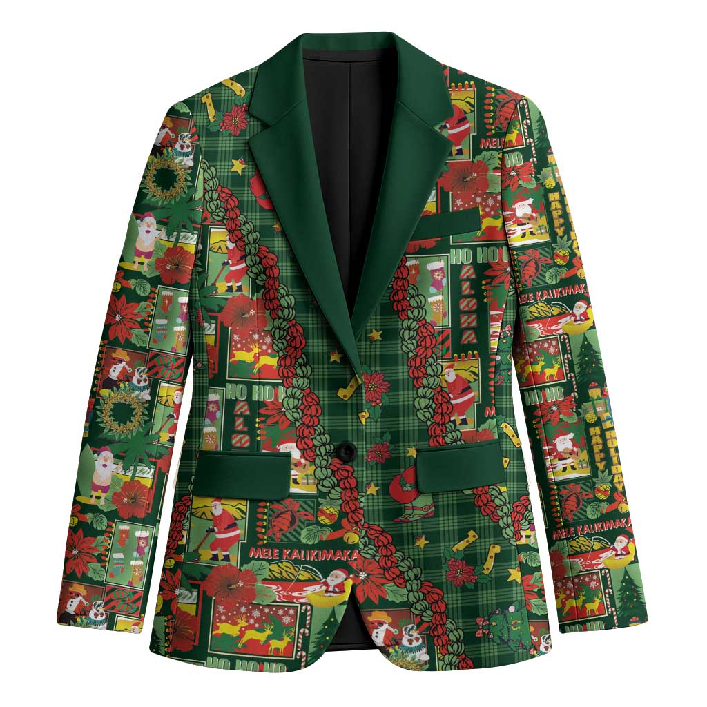 Mele Kalikimaka Pakalana Pikake Lei Blazer Hawaiian Rodeo Paniolo Ulaula Palaka LT9 Unisex Red - Polynesian Pride