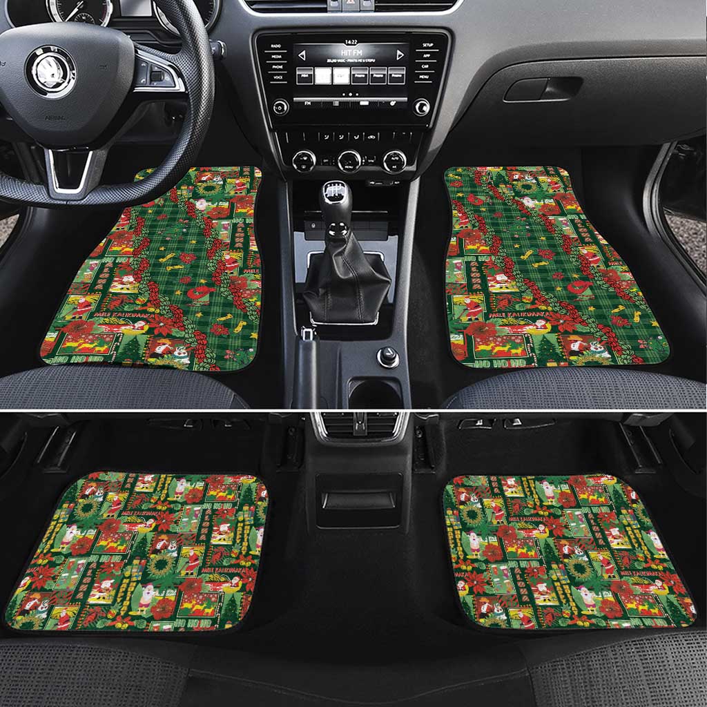 Mele Kalikimaka Pakalana Pikake Lei Car Mats Hawaiian Rodeo Paniolo Ulaula Palaka LT9 Set 4pcs Red - Polynesian Pride