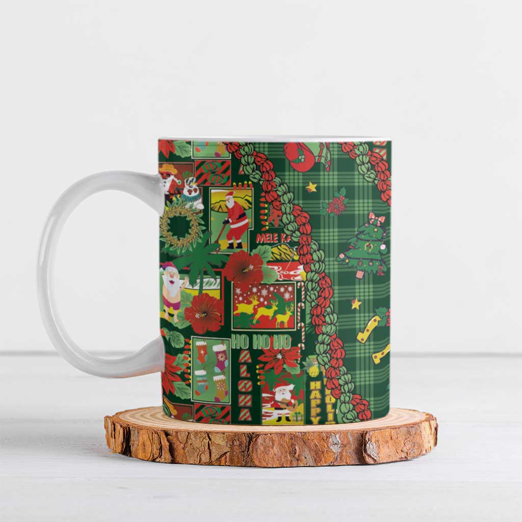 Mele Kalikimaka Pakalana Pikake Lei Ceramic Mug Hawaiian Rodeo Paniolo Ulaula Palaka LT9 Red - Polynesian Pride