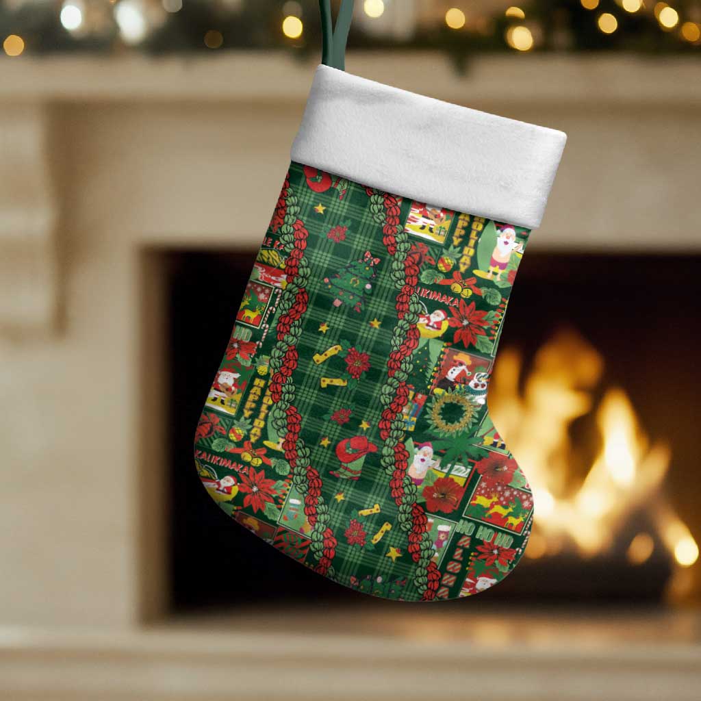 Mele Kalikimaka Pakalana Pikake Lei Christmas Stocking Hawaiian Rodeo Paniolo Ulaula Palaka LT9 Set of 2 Red - Polynesian Pride