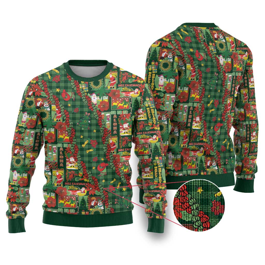 Mele Kalikimaka Pakalana Pikake Lei Ugly Christmas Sweater Hawaiian Rodeo Paniolo Ulaula Palaka LT9 Red - Polynesian Pride
