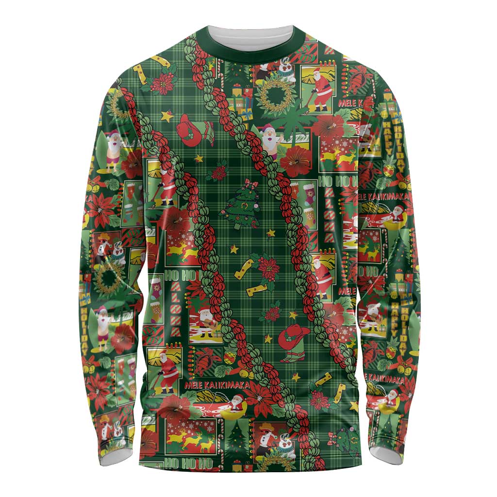 Mele Kalikimaka Pakalana Pikake Lei Long Sleeve Shirt Hawaiian Rodeo Paniolo Ulaula Palaka LT9 Unisex Red - Polynesian Pride