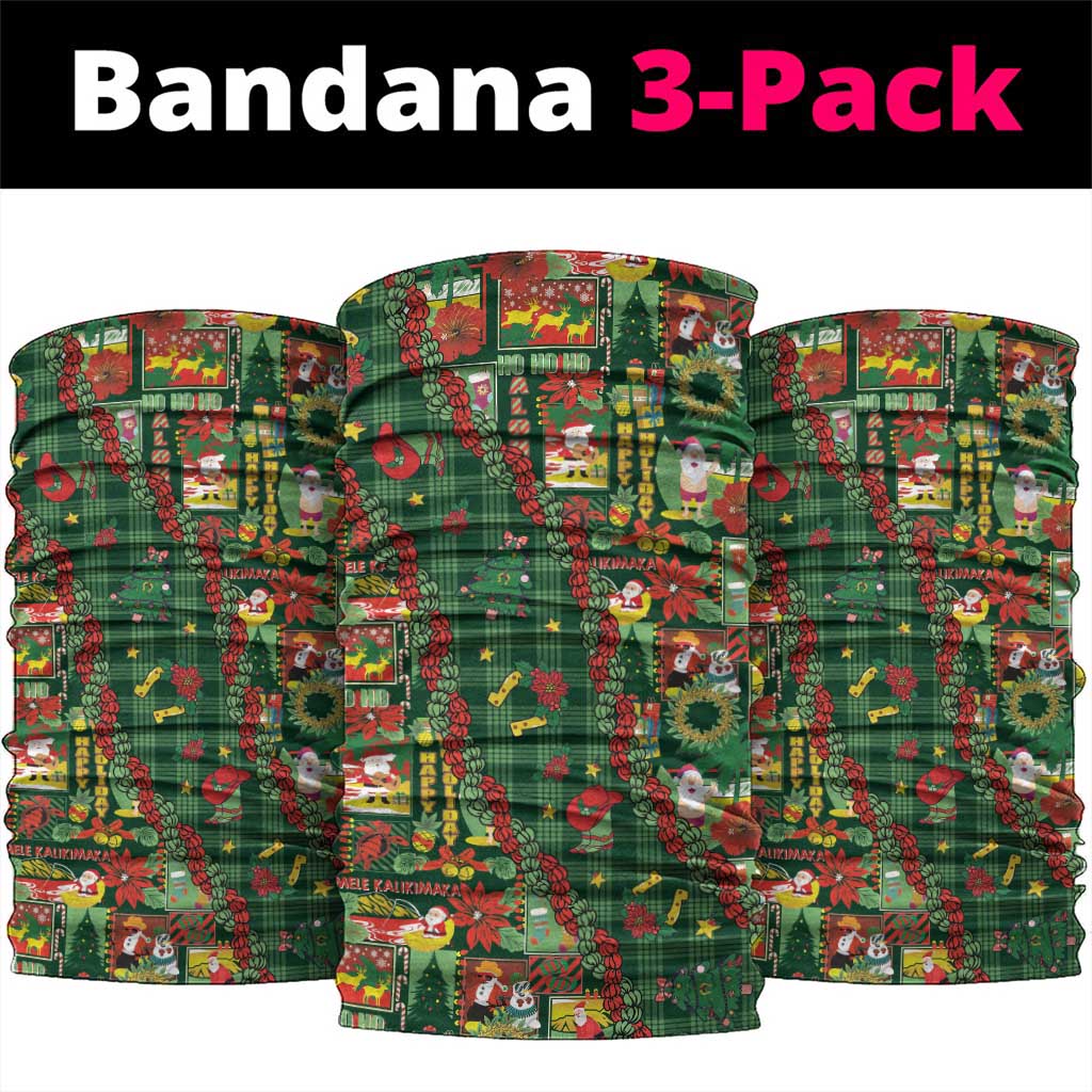Mele Kalikimaka Pakalana Pikake Lei Neck Gaiter Hawaiian Rodeo Paniolo Ulaula Palaka LT9 package One Size: 25*50cm Red - Polynesian Pride