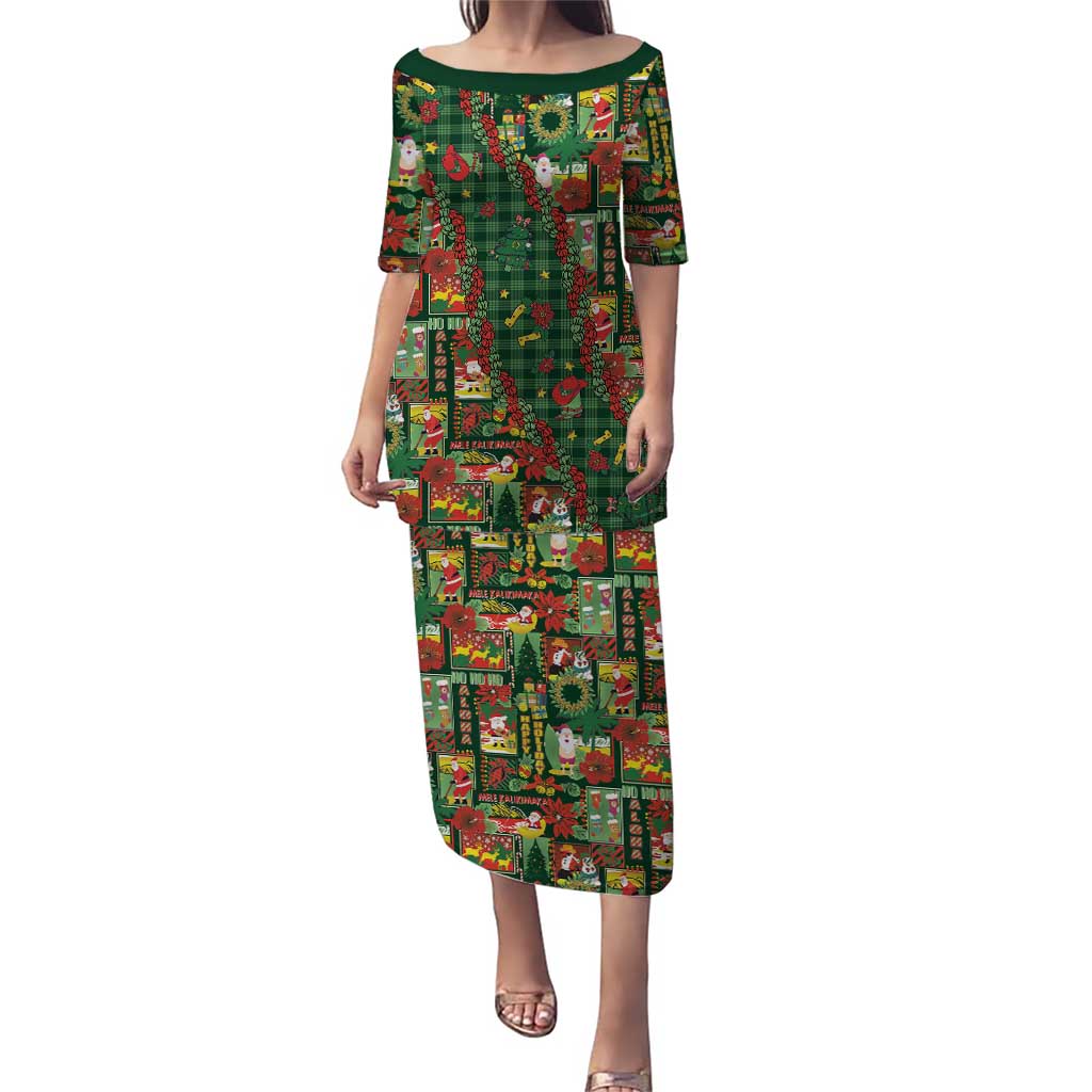 Mele Kalikimaka Pakalana Pikake Lei Puletasi Hawaiian Rodeo Paniolo Ulaula Palaka LT9 Long Dress Red - Polynesian Pride