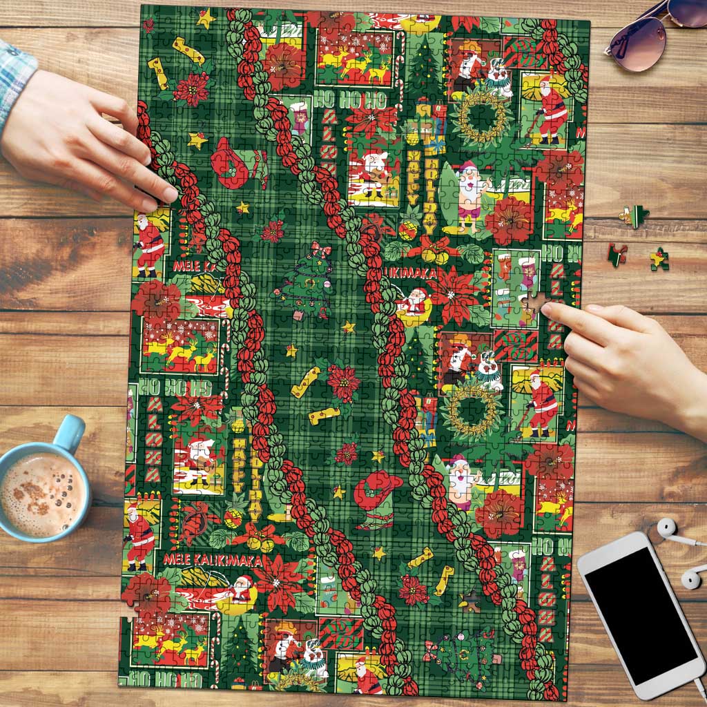 Mele Kalikimaka Pakalana Pikake Lei Puzzle Hawaiian Rodeo Paniolo Ulaula Palaka LT9 Red - Polynesian Pride