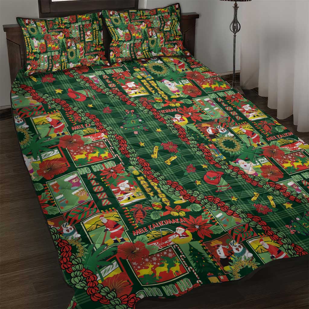 Mele Kalikimaka Pakalana Pikake Lei Quilt Bed Set Hawaiian Rodeo Paniolo Ulaula Palaka LT9 Red - Polynesian Pride