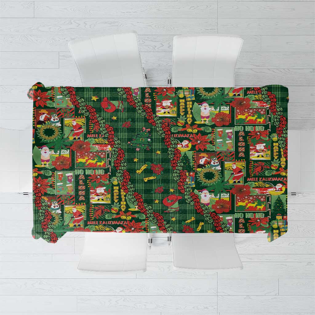 Mele Kalikimaka Pakalana Pikake Lei Tablecloth Hawaiian Rodeo Paniolo Ulaula Palaka LT9 Red - Polynesian Pride