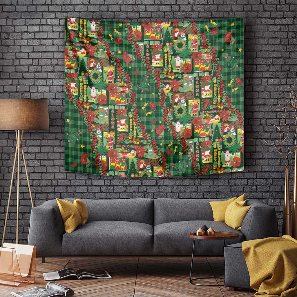 Mele Kalikimaka Pakalana Pikake Lei Tapestry Hawaiian Rodeo Paniolo Ulaula Palaka LT9 Red - Polynesian Pride