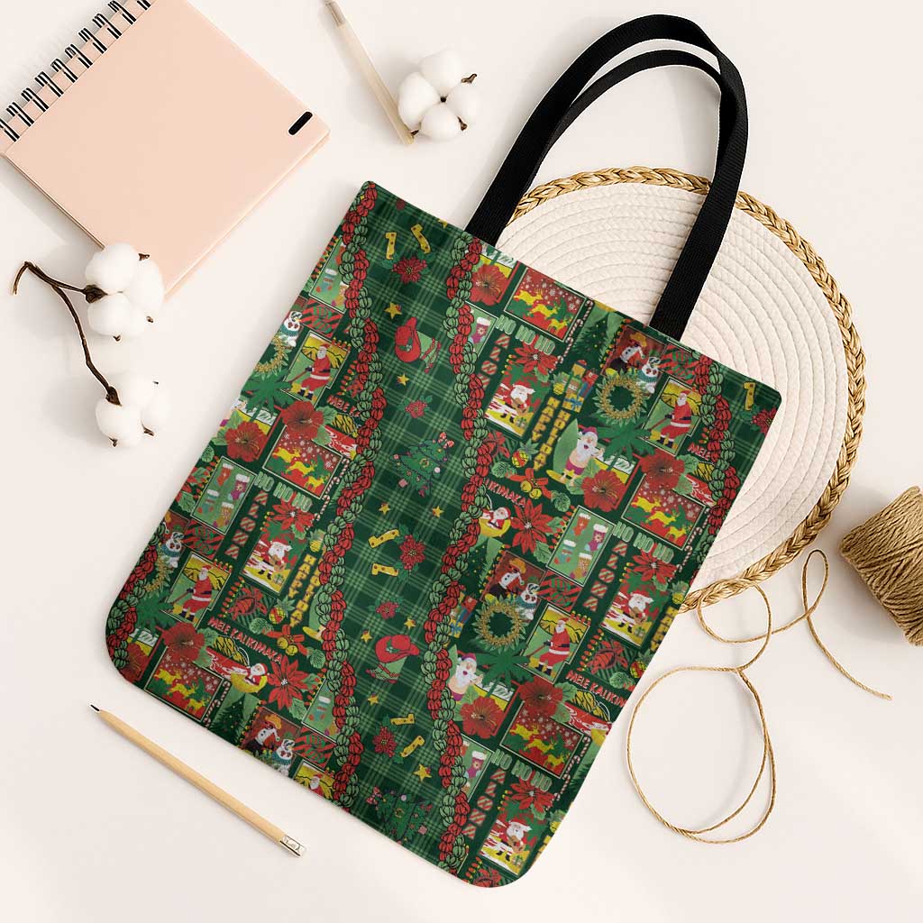 Mele Kalikimaka Pakalana Pikake Lei Tote Bag Hawaiian Rodeo Paniolo Ulaula Palaka LT9 Black Strap One Size Red - Polynesian Pride