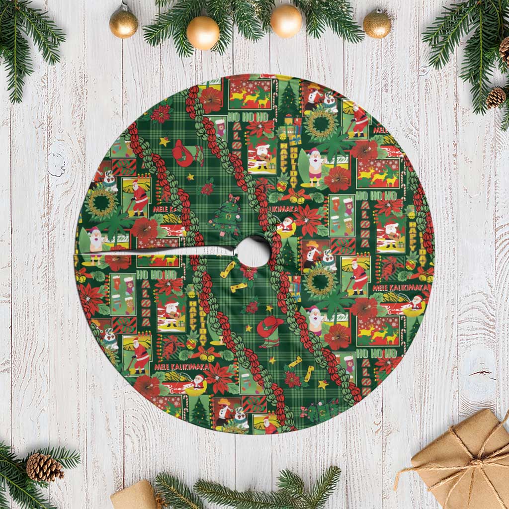 Mele Kalikimaka Pakalana Pikake Lei Tree Skirt Hawaiian Rodeo Paniolo Ulaula Palaka LT9 Casual Red - Polynesian Pride