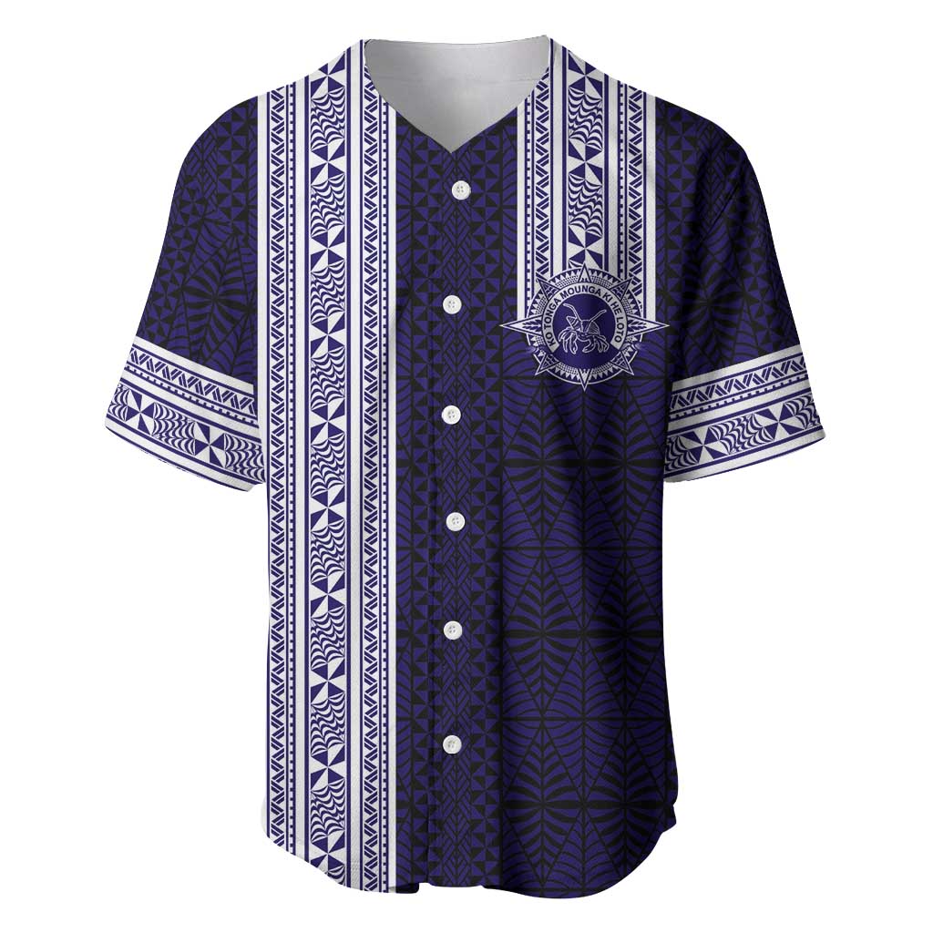 Tonga Queen Salote College 100 years Baseball Jersey QSC 1926-2026 Tongan Pattern LT9 Blue - Polynesian Pride
