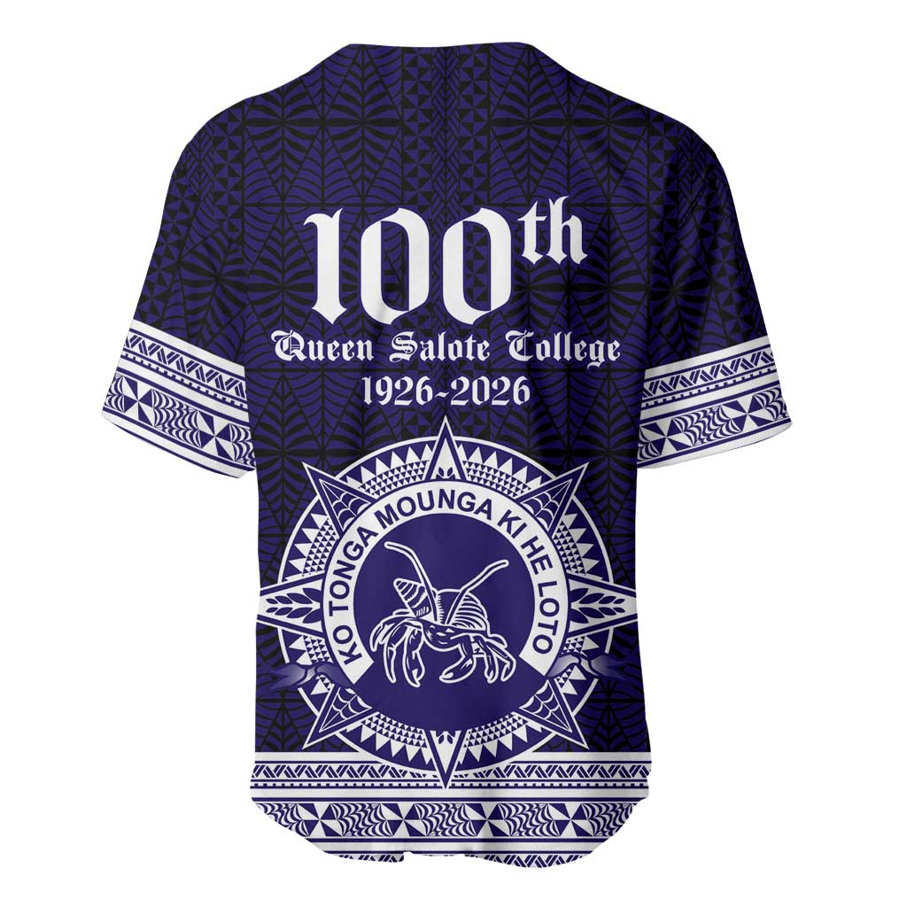 Tonga Queen Salote College 100 years Baseball Jersey QSC 1926-2026 Tongan Pattern LT9 - Polynesian Pride