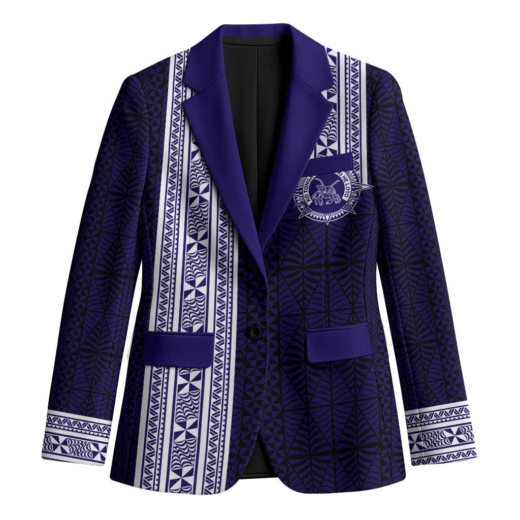 Tonga Queen Salote College 100 years Blazer QSC 1926-2026 Tongan Pattern LT9 Unisex Blue - Polynesian Pride