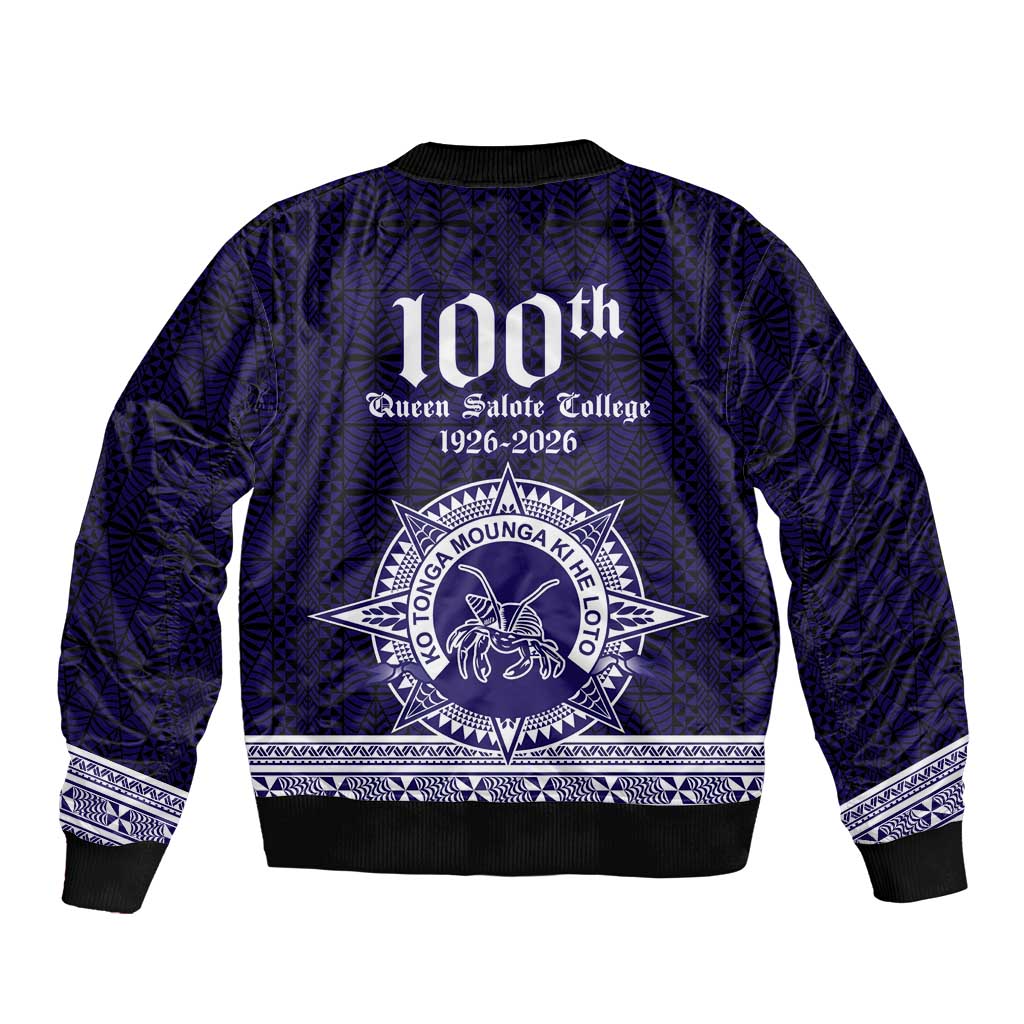 Tonga Queen Salote College 100 years Bomber Jacket QSC 1926-2026 Tongan Pattern LT9 - Polynesian Pride