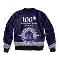 Tonga Queen Salote College 100 years Bomber Jacket QSC 1926-2026 Tongan Pattern LT9 - Polynesian Pride