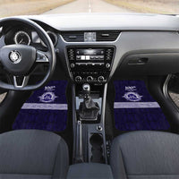 Tonga Queen Salote College 100 years Car Mats QSC 1926-2026 Tongan Pattern LT9 Set 2pcs - Front Blue - Polynesian Pride
