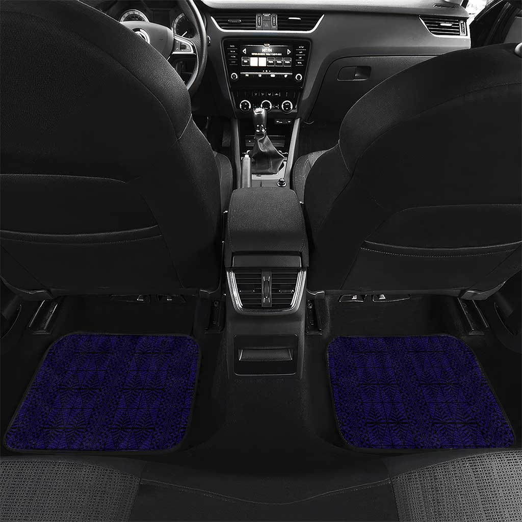 Tonga Queen Salote College 100 years Car Mats QSC 1926-2026 Tongan Pattern LT9 Set 2pcs - Back Blue - Polynesian Pride