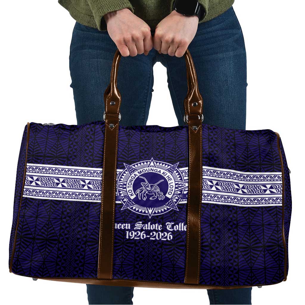 Tonga Queen Salote College 100 years Travel Bag QSC 1926-2026 Tongan Pattern LT9 Blue - Polynesian Pride