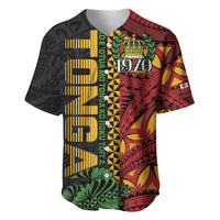 Personalised Tonga Emancipation Day Baseball Jersey Puleanga Fakatui O Since 1970 LT9 Red - Polynesian Pride