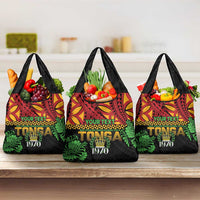 Personalised Tonga Emancipation Day Grocery Bag Puleanga Fakatui O Since 1970 LT9 3-pack One Size Red - Polynesian Pride