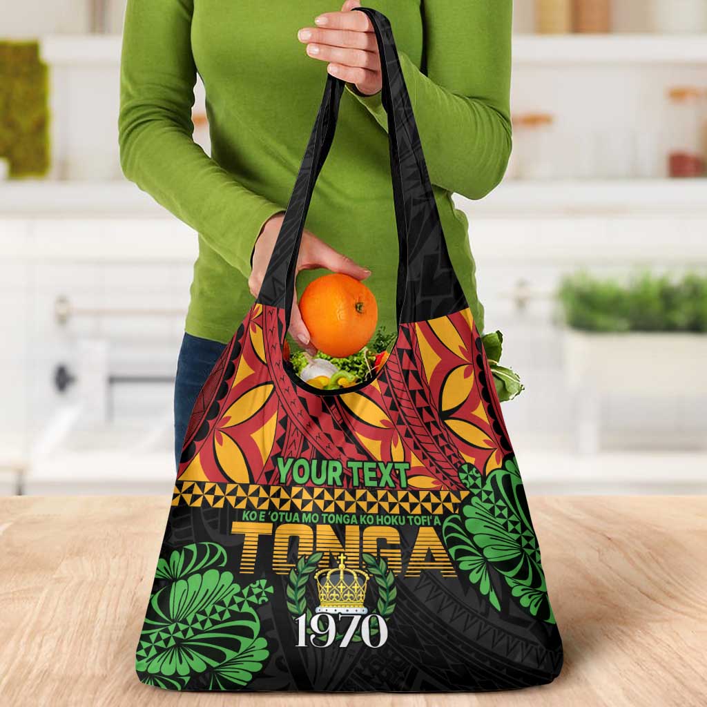 Personalised Tonga Emancipation Day Grocery Bag Puleanga Fakatui O Since 1970 LT9 - Polynesian Pride