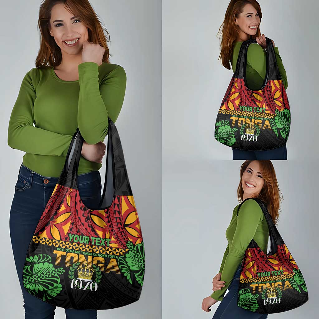 Personalised Tonga Emancipation Day Grocery Bag Puleanga Fakatui O Since 1970 LT9 - Polynesian Pride