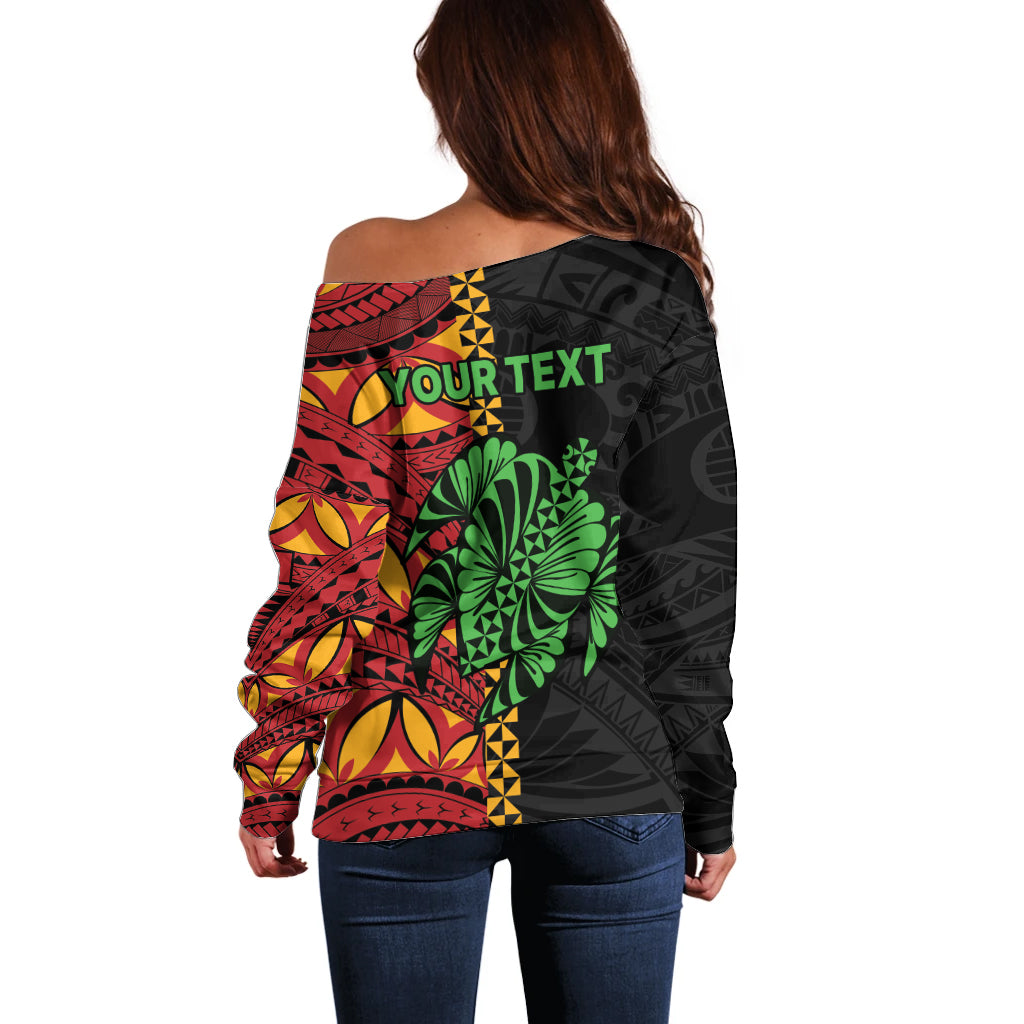 Personalised Tonga Emancipation Day Off Shoulder Sweater Puleanga Fakatui O Since 1970 LT9 - Polynesian Pride