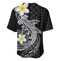 Aloha Hammerhead Shark Baseball Jersey Black Hawaiian Kakau Tribal Tattoo LT9 - Polynesian Pride