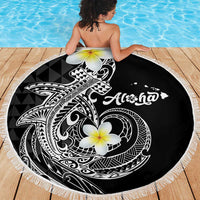 Aloha Hammerhead Shark Beach Blanket Black Hawaiian Kakau Tribal Tattoo LT9 - Polynesian Pride