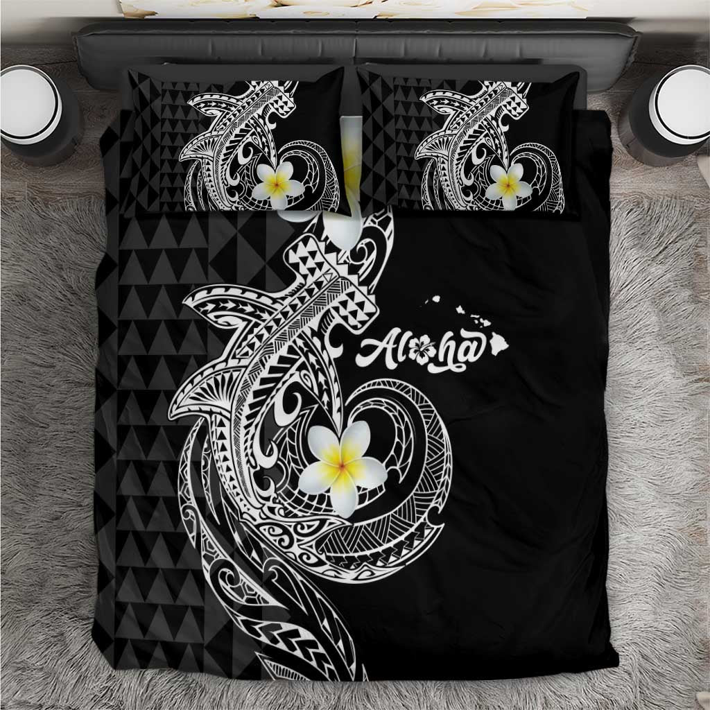 Aloha Hammerhead Shark Bedding Set Black Hawaiian Kakau Tribal Tattoo LT9 Black - Polynesian Pride